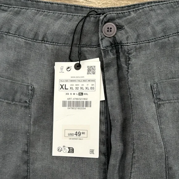 ZARA THE LEAH LINEN FULL LENGTH PANTS WIDE LEG 4786/321 - Picture 7 of 9